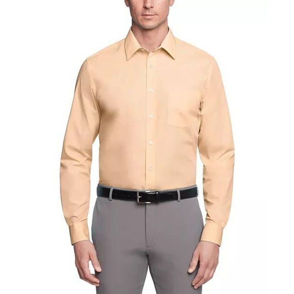 🔹️NWT Van Heusen Mango Button Wrinkle Free Long Sleeve Shirt Medium
